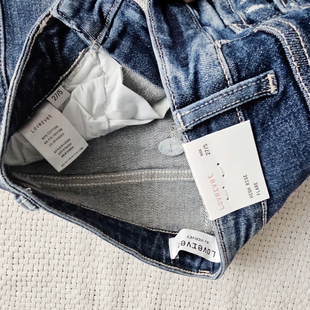 Lovervet (Vervet by Flying Monkey)  Distressed Flare Jeans Size 5(27) - Picture 7 of 15